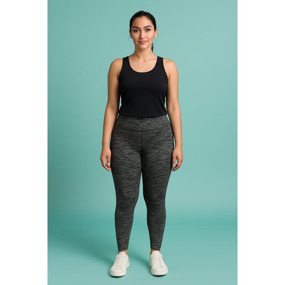 Athleisure Minimalist Gray Marled Leggings Mossimo M - Picture 1 of 6